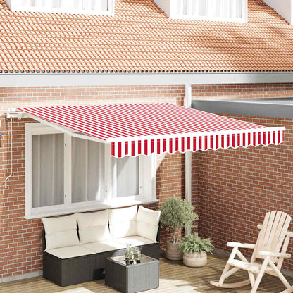 Inklapbaar Zonnescherm Rood en Wit 350 x 250 cm Stof