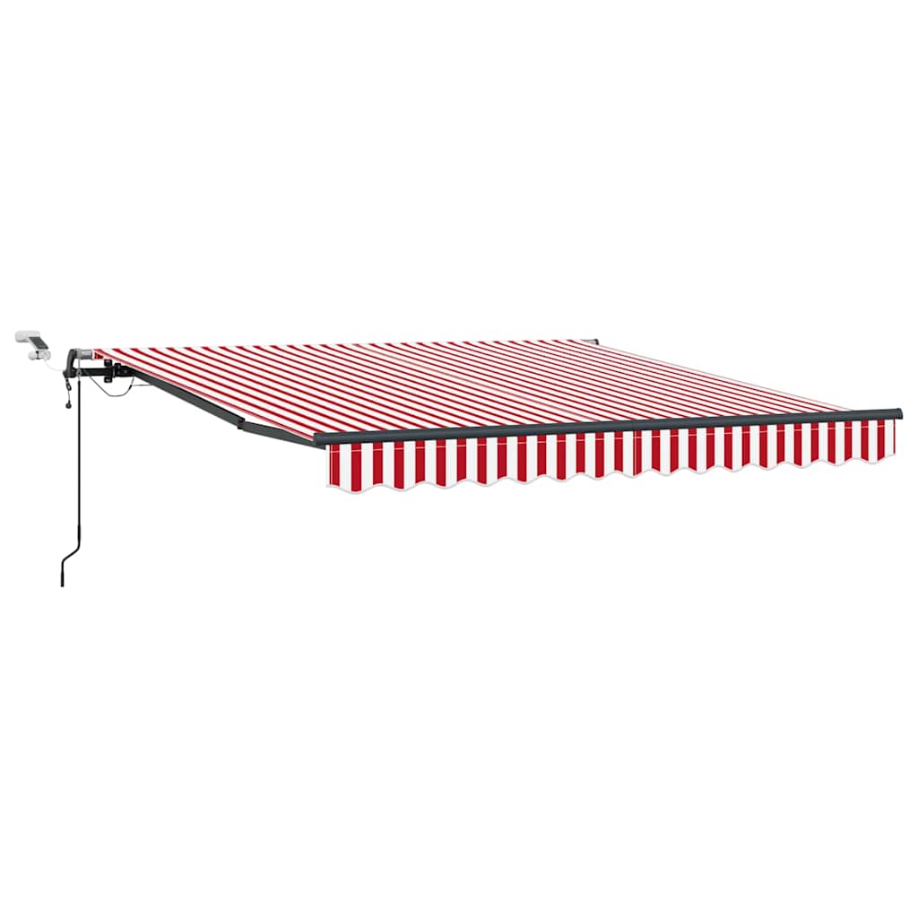 Inklapbaar Zonnescherm Met Stof Rood En Wit 350 x 250 cm