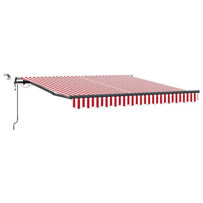 Inklapbaar Zonnescherm Met Stof Rood En Wit 350 x 250 cm