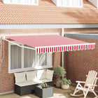 Retractable Awning Red and White 350 x 250 cm Fabric Red and White
