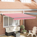Inklapbaar Zonnescherm Rood En Wit 350 X 250 Cm Rood En Wit