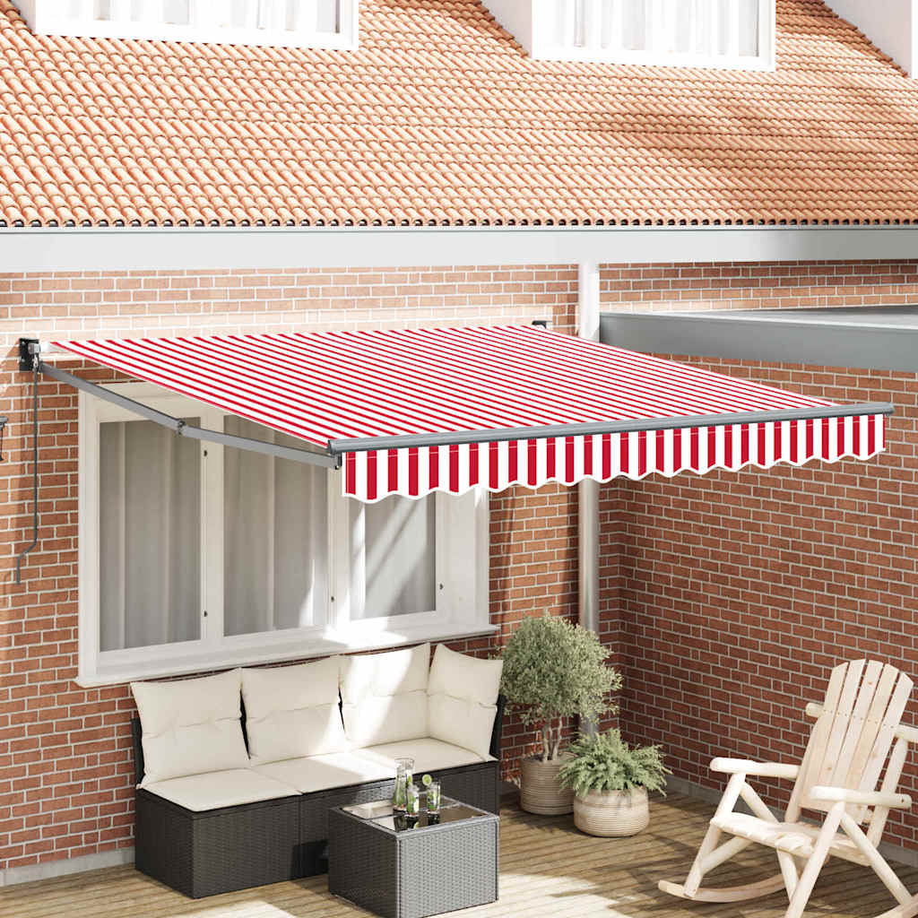 Inklapbaar Zonnescherm Rood En Wit 350 X 250 Cm Rood En Wit