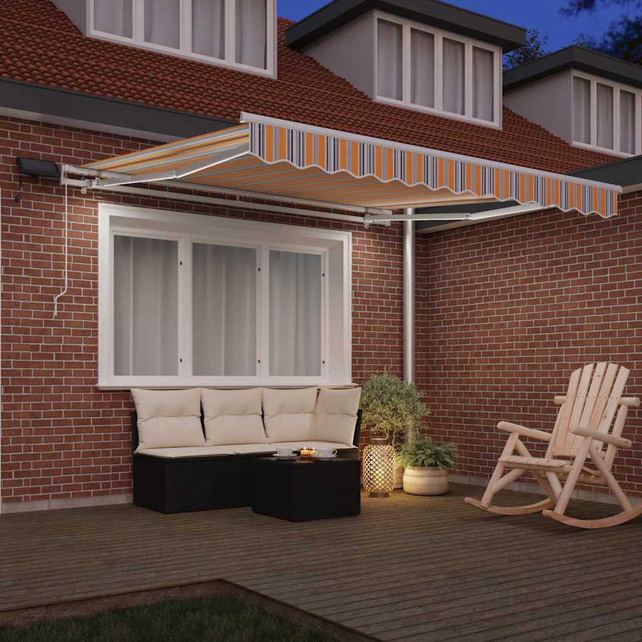 Inklapbaar Zonnescherm Multikleur 350 x 250 cm Stof en Staal