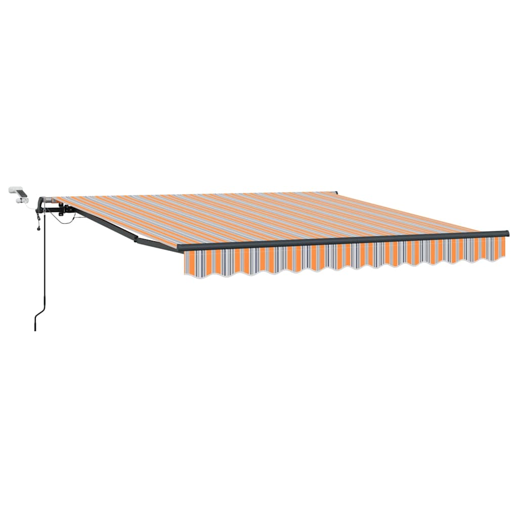 Inklapbaar Zonnescherm Met Multikleur Stof Oranje/Grijs/Blauw Wit 350 x 250 cm