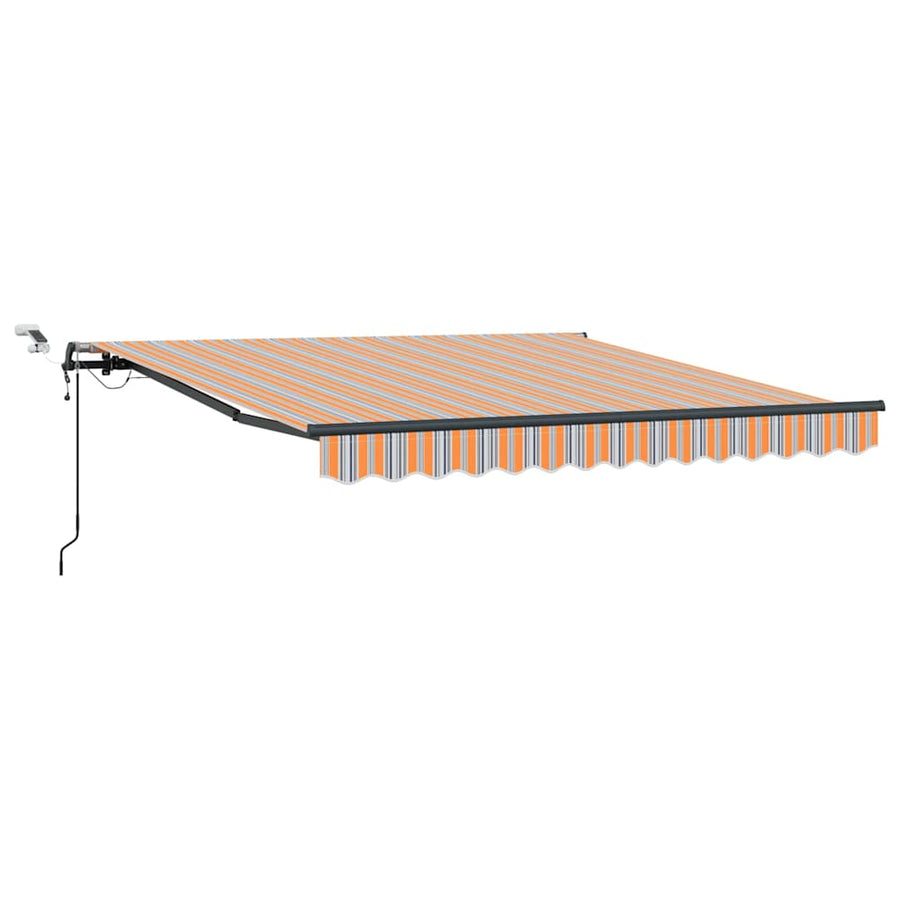 Inklapbaar Zonnescherm Met Multikleur Stof Oranje/Grijs/Blauw Wit 350 x 250 cm
