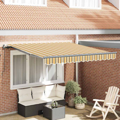 Inklapbaar Zonnescherm Multikleur Geel/Grijs/Wit 350 x 250 cm