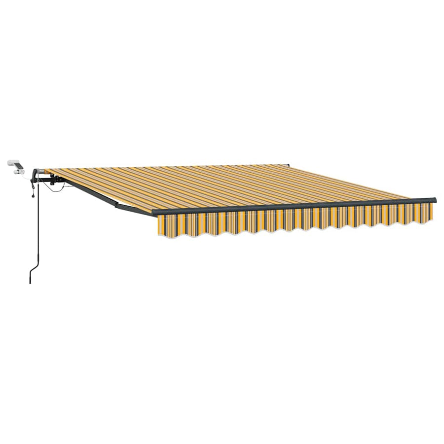 Inklapbaar Zonnescherm Met Multikleur Stof Geel/Grijs/Wit 350 x 250 cm