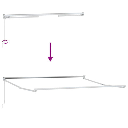 Inklapbaar Zonnescherm Geel En Grijs En Wit 350 X 250 Cm Stof Geel/Grijs/Wit