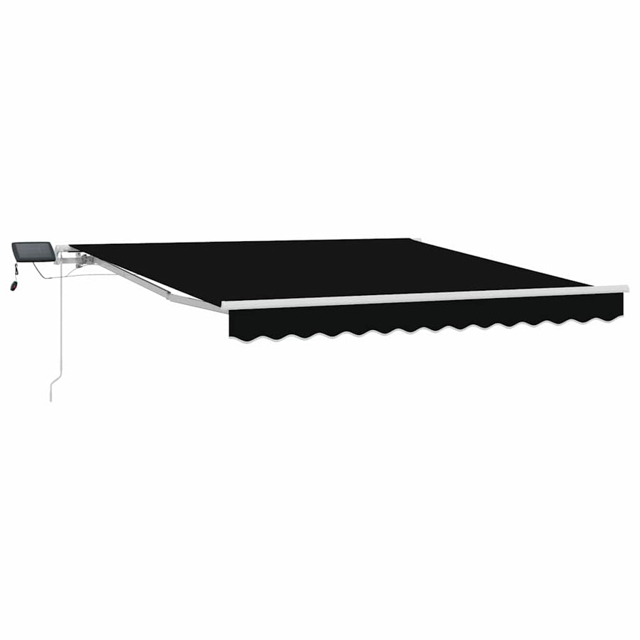 Inklapbaar Zonnescherm Zwart 350 x 250 cm Stof en Staal