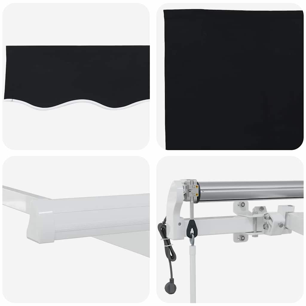 Inklapbaar Zonnescherm Zwart 350 x 250 cm Stof