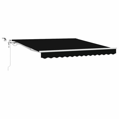 Inklapbaar Zonnescherm Zwart 350 x 250 cm Stof en Metaal