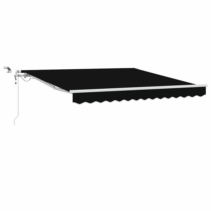 Inklapbaar Zonnescherm Zwart 350 x 250 cm Stof en Metaal