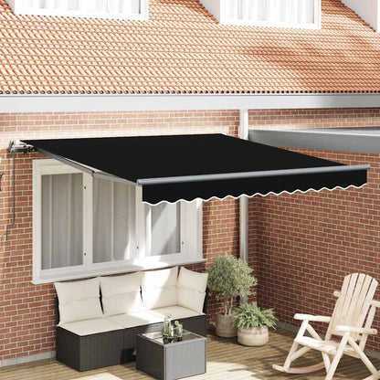 Inklapbaar Zonnescherm Zwart 350 x 250 cm Polyester en staal