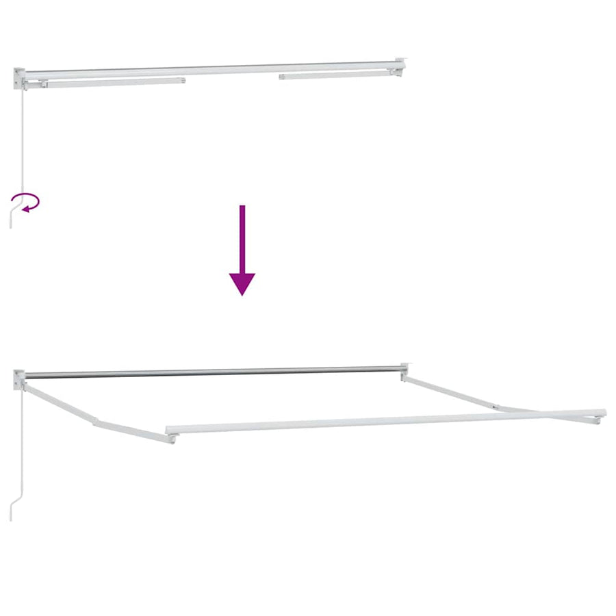 Inklapbaar Zonnescherm Zwart 350 x 250 cm Stof