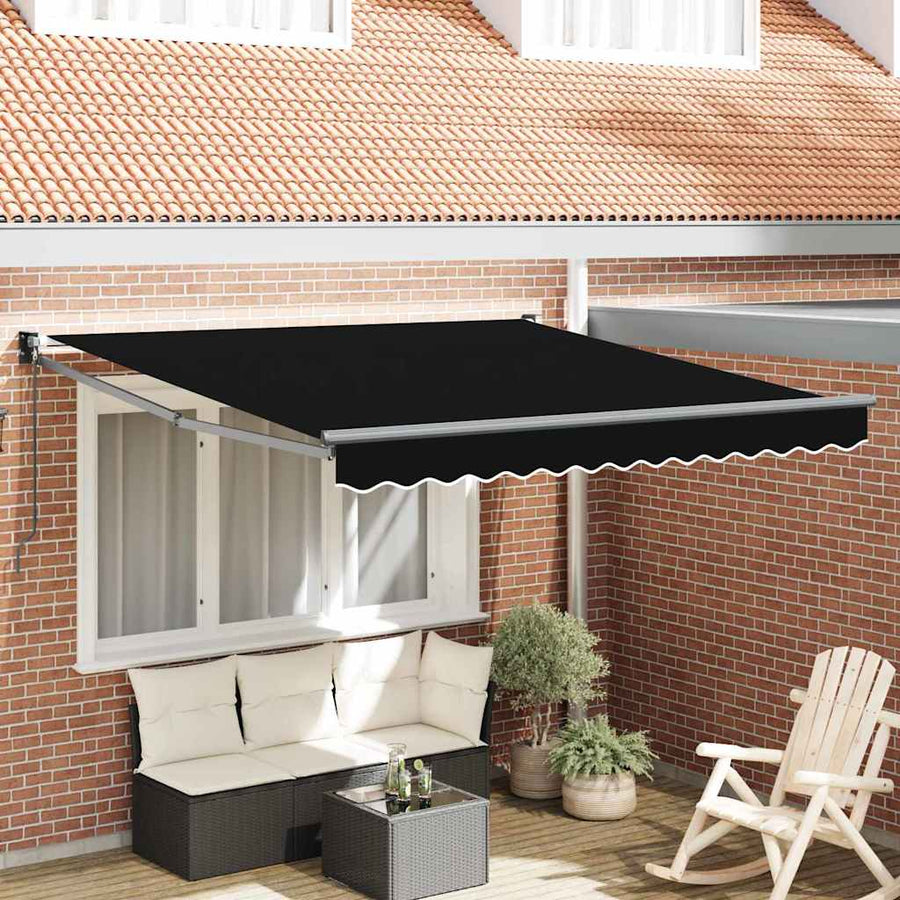 Inklapbaar Zonnescherm Zwart 350 x 250 cm