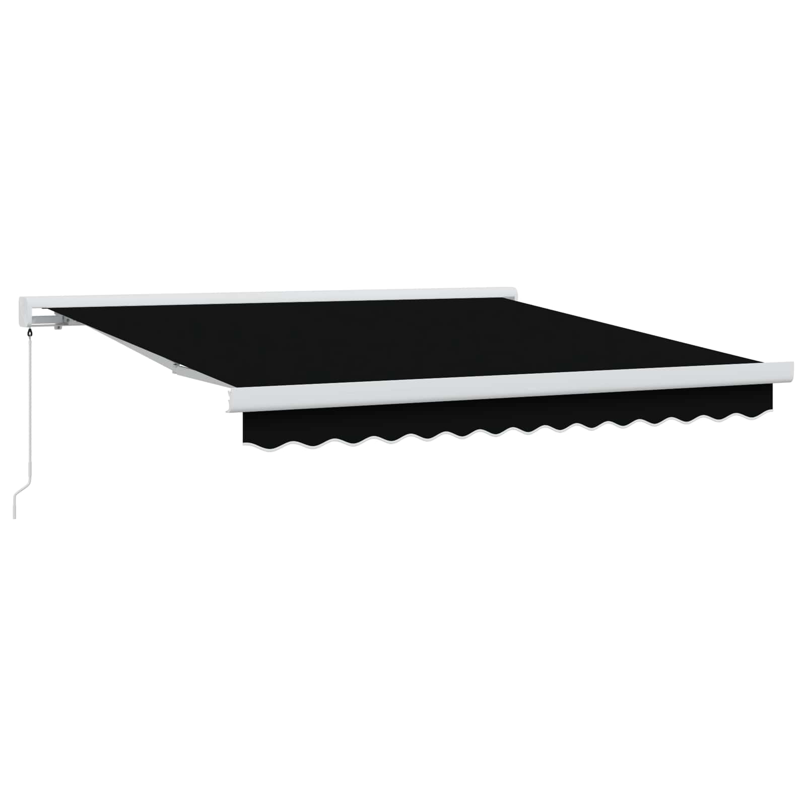 Inklapbaar Zonnescherm Zwart 350 x 250 cm Stof en Metaal