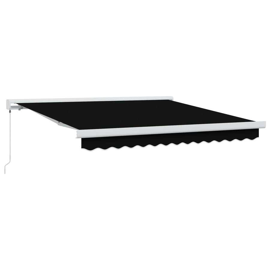 Inklapbaar Zonnescherm Zwart 350 x 250 cm Stof en Metaal