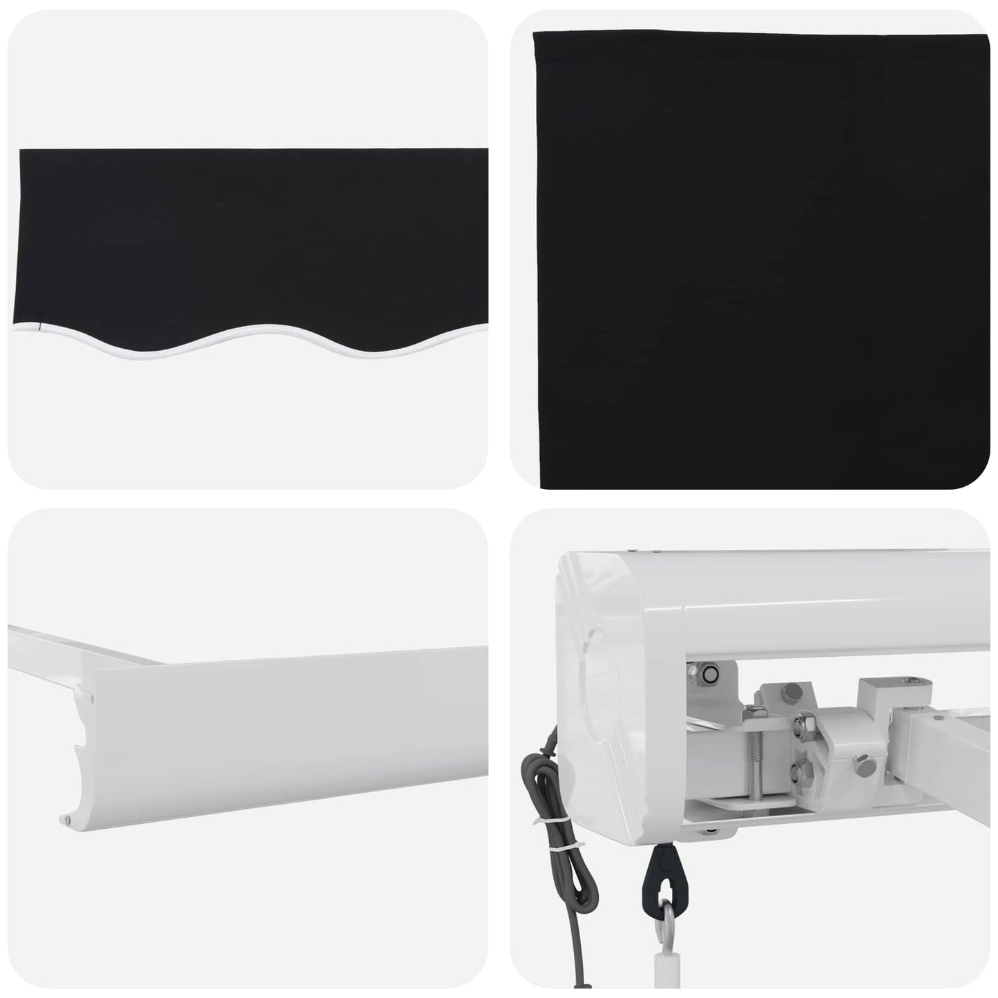 Markies Zwart 350 x 250 cm Polyester en Aluminium