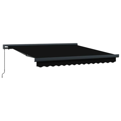 Inklapbaar Zonnescherm Zwart 350 x 250 cm Stof en Metaal