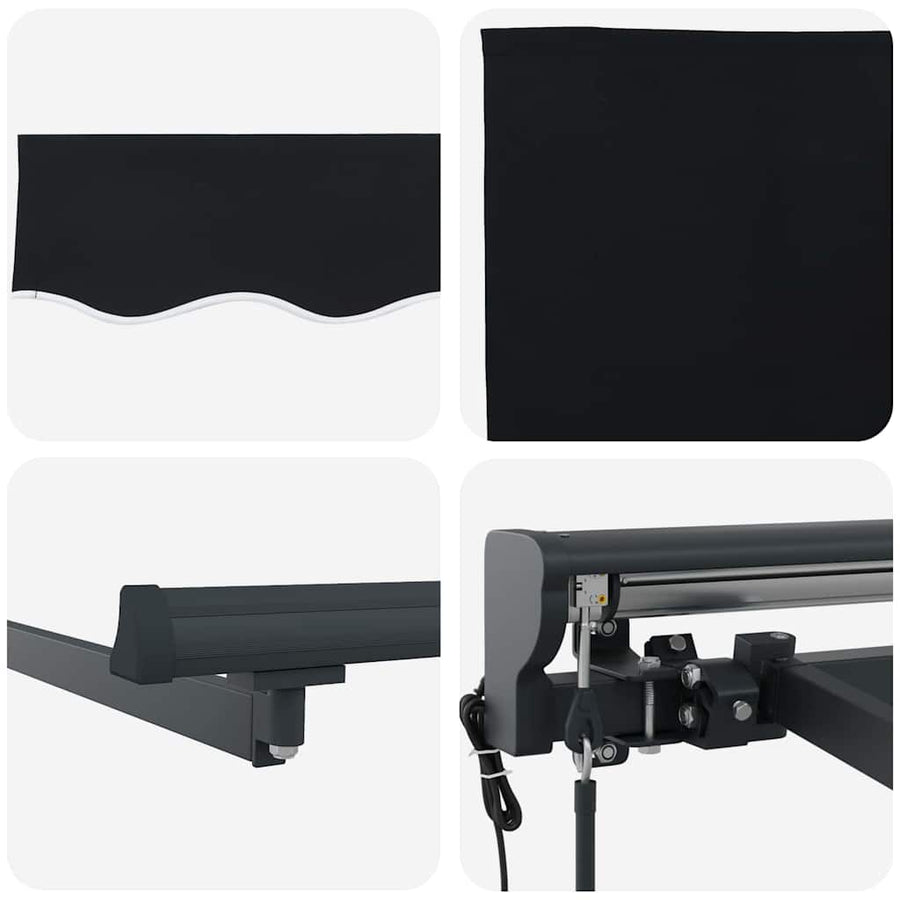 Inklapbaar Zonnescherm Zwart 350x250 cm Polyester