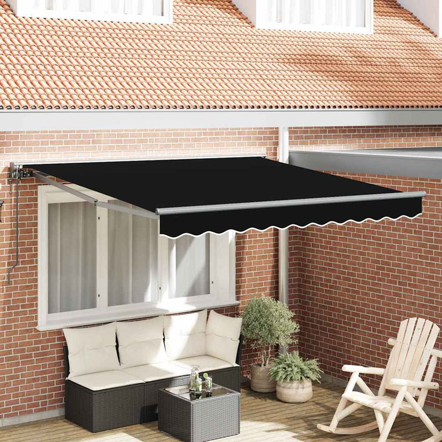 Inklapbaar Zonnescherm Zwart 350x250 cm Polyester