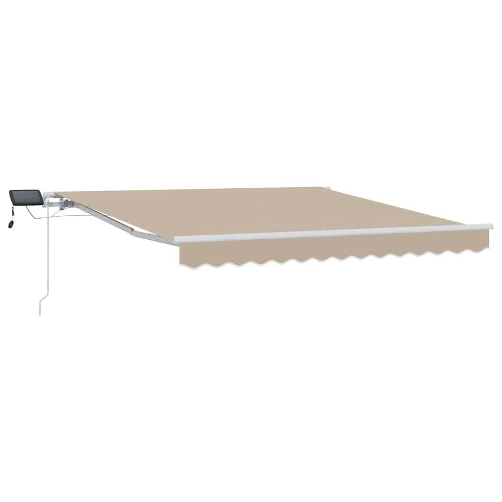 Inklapbaar Zonnescherm Beige 350 x 250 cm Stof en Staal