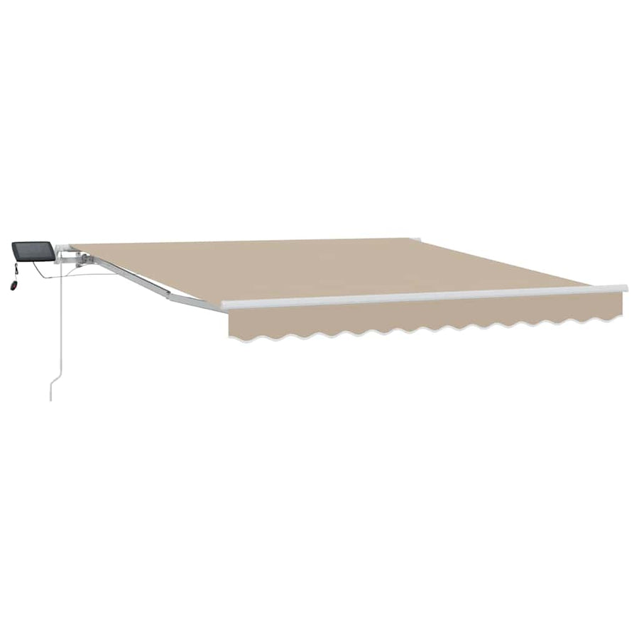 Inklapbaar Zonnescherm Beige 350 x 250 cm Stof en Staal
