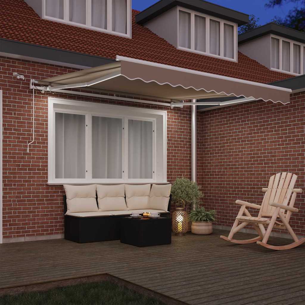Inklapbaar Zonnescherm Beige 350 x 250 cm Stof en Metaal