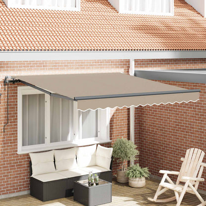 Inklapbaar Zonnescherm Beige 350 x 250 cm Stof en Aluminium