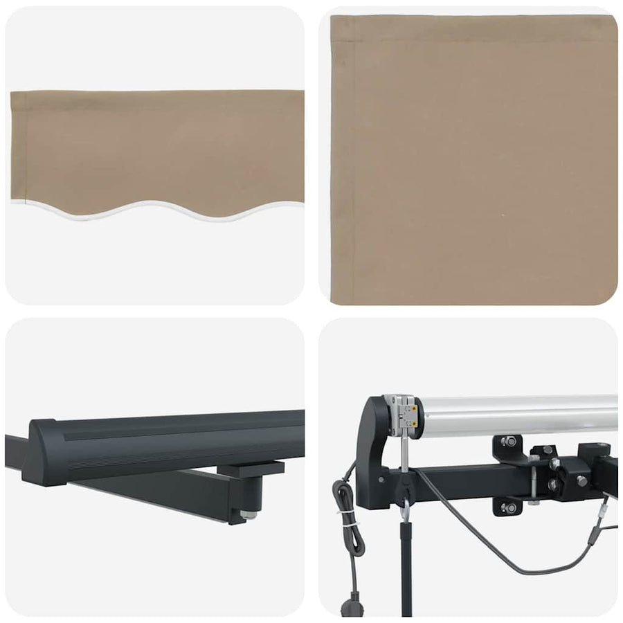 Inklapbaar Zonnescherm met Beige 350 x 250 cm Stof