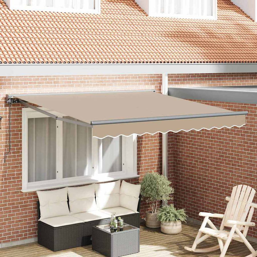 Inklapbaar Zonnescherm Beige 350x250 cm