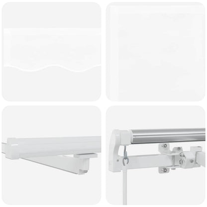 Inklapbaar Zonnescherm Wit 350 x 250 cm Stof en Staal