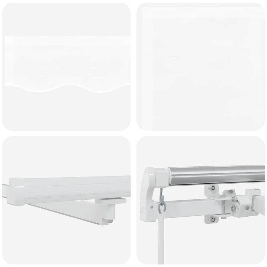 Inklapbaar Zonnescherm Wit 350 x 250 cm Stof en Staal