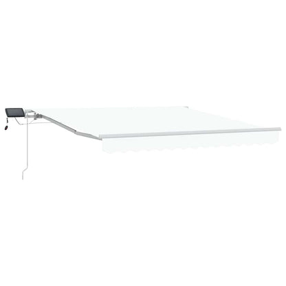 Inklapbaar Zonnescherm Wit 350 x 250 cm Stof en Staal