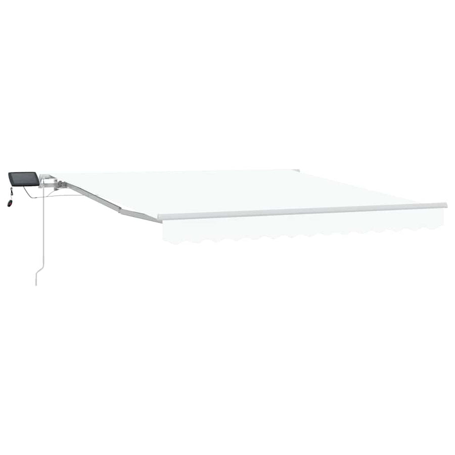 Inklapbaar Zonnescherm Wit 350 x 250 cm Stof en Staal