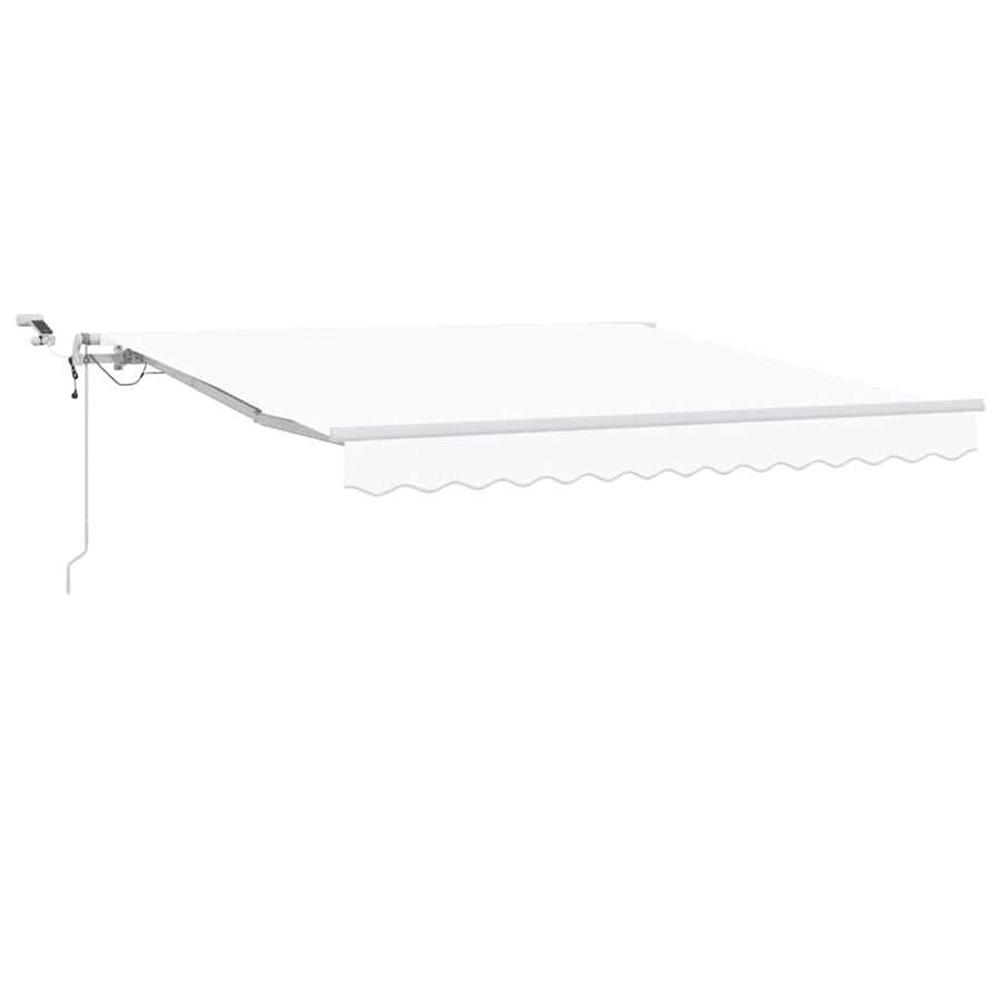 Inklapbaar Zonnescherm Wit 350 x 250 cm Stof en Metaal