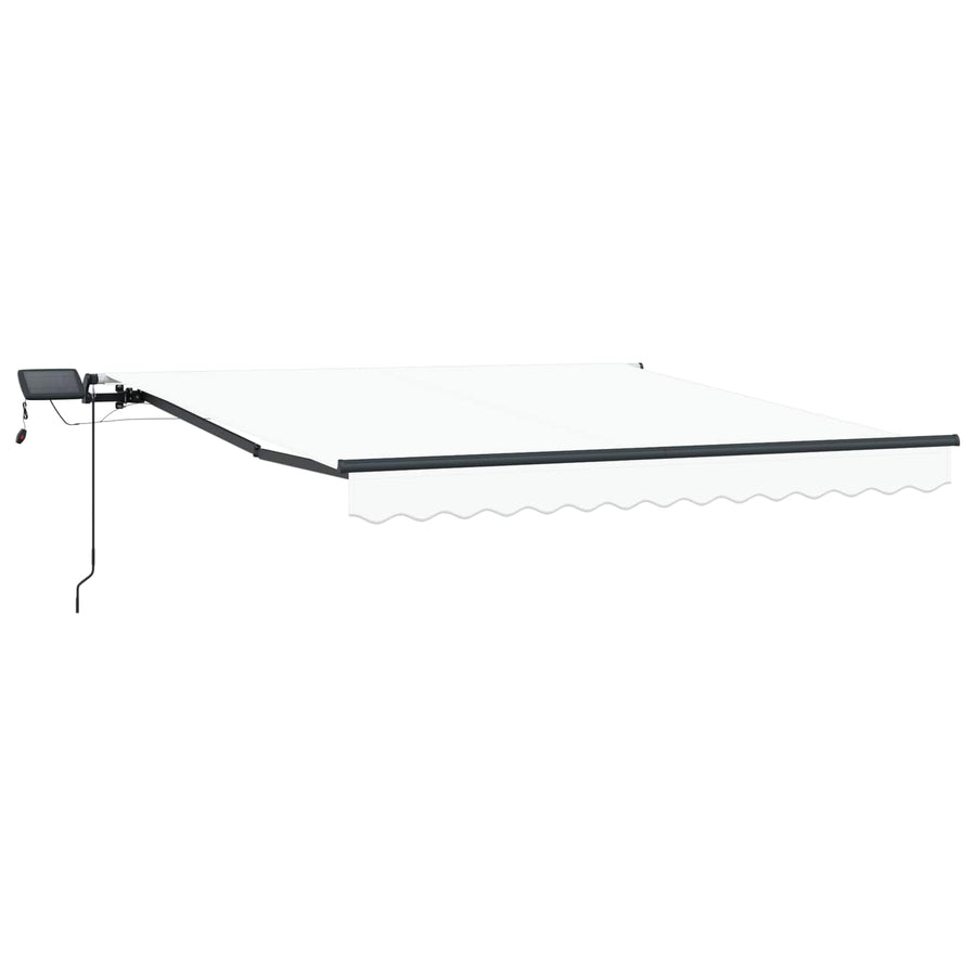 Inklapbaar Zonnescherm Wit 350 x 250 cm Stof