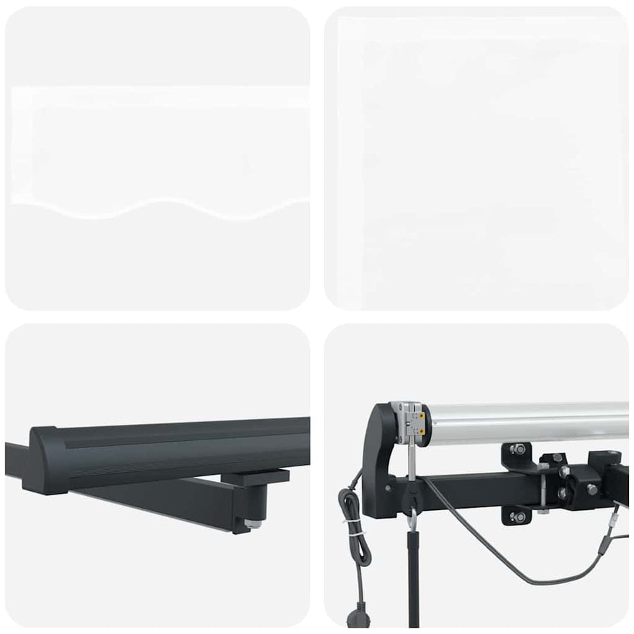 Inklapbaar Zonnescherm met Wit 350 x 250 cm Stof