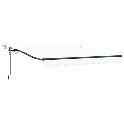 Inklapbaar Zonnescherm met Wit 350 x 250 cm Stof