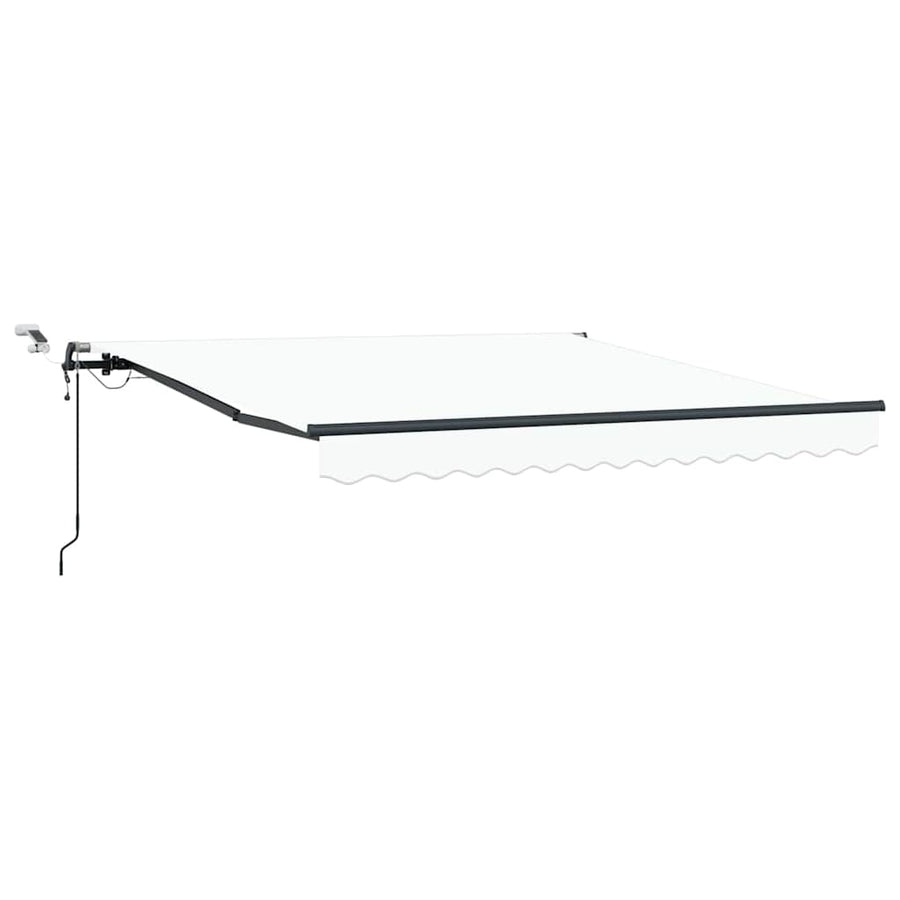 Inklapbaar Zonnescherm met Wit 350 x 250 cm Stof