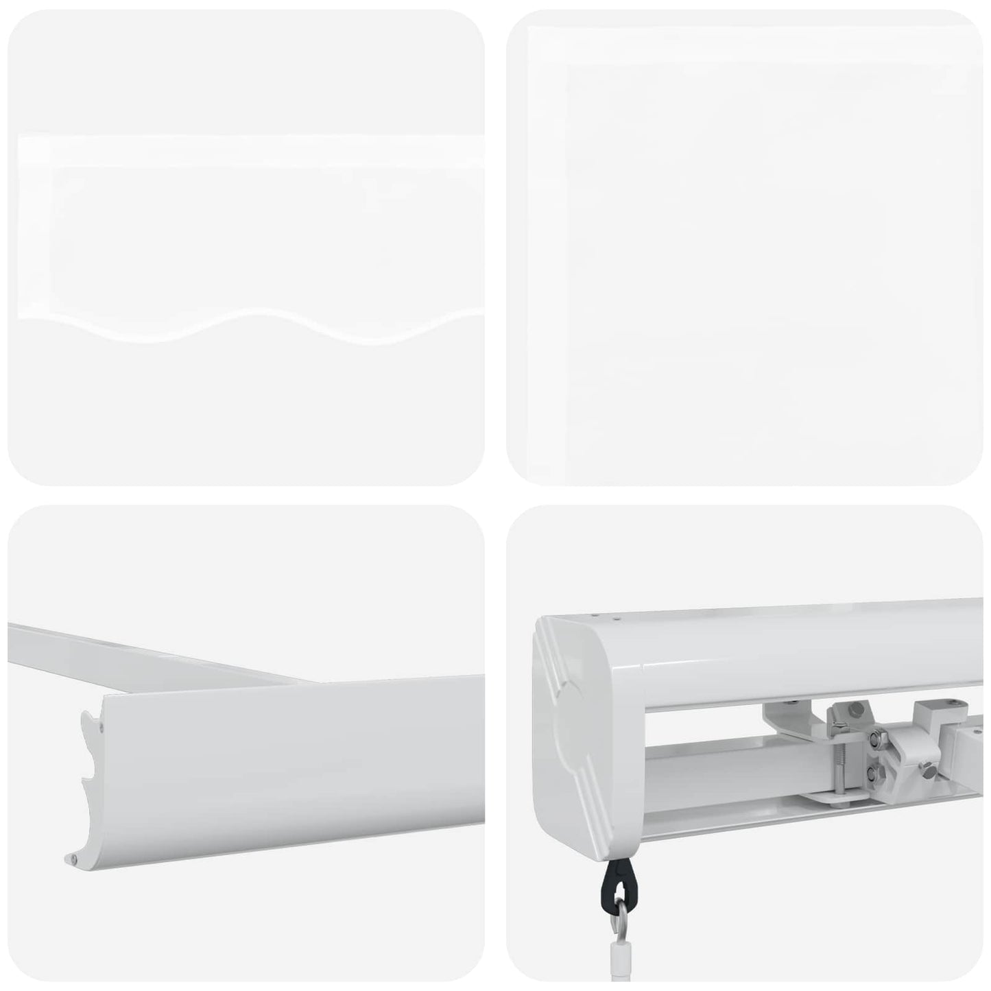 Inklapbaar Zonnescherm Wit 350 x 250 cm Stof en Metaal