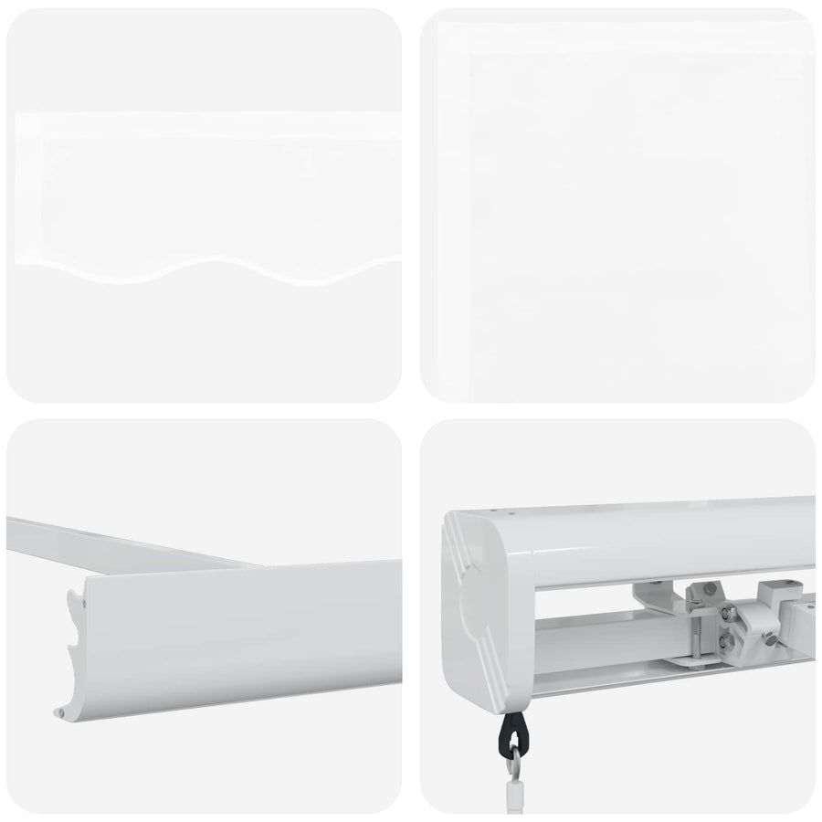 Inklapbaar Zonnescherm Wit 350 x 250 cm Stof en Metaal