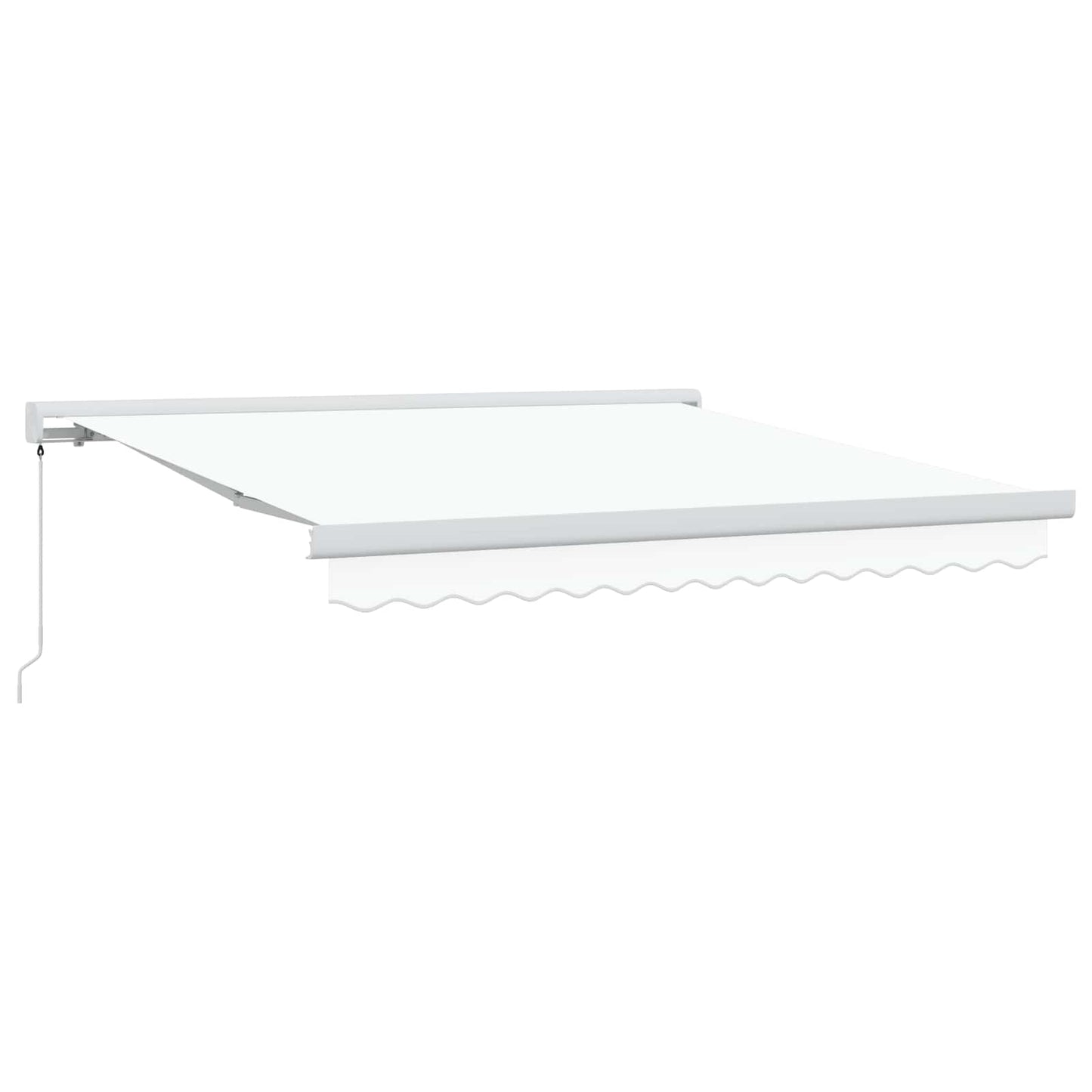 Inklapbaar Zonnescherm Wit 350 x 250 cm Stof en Metaal
