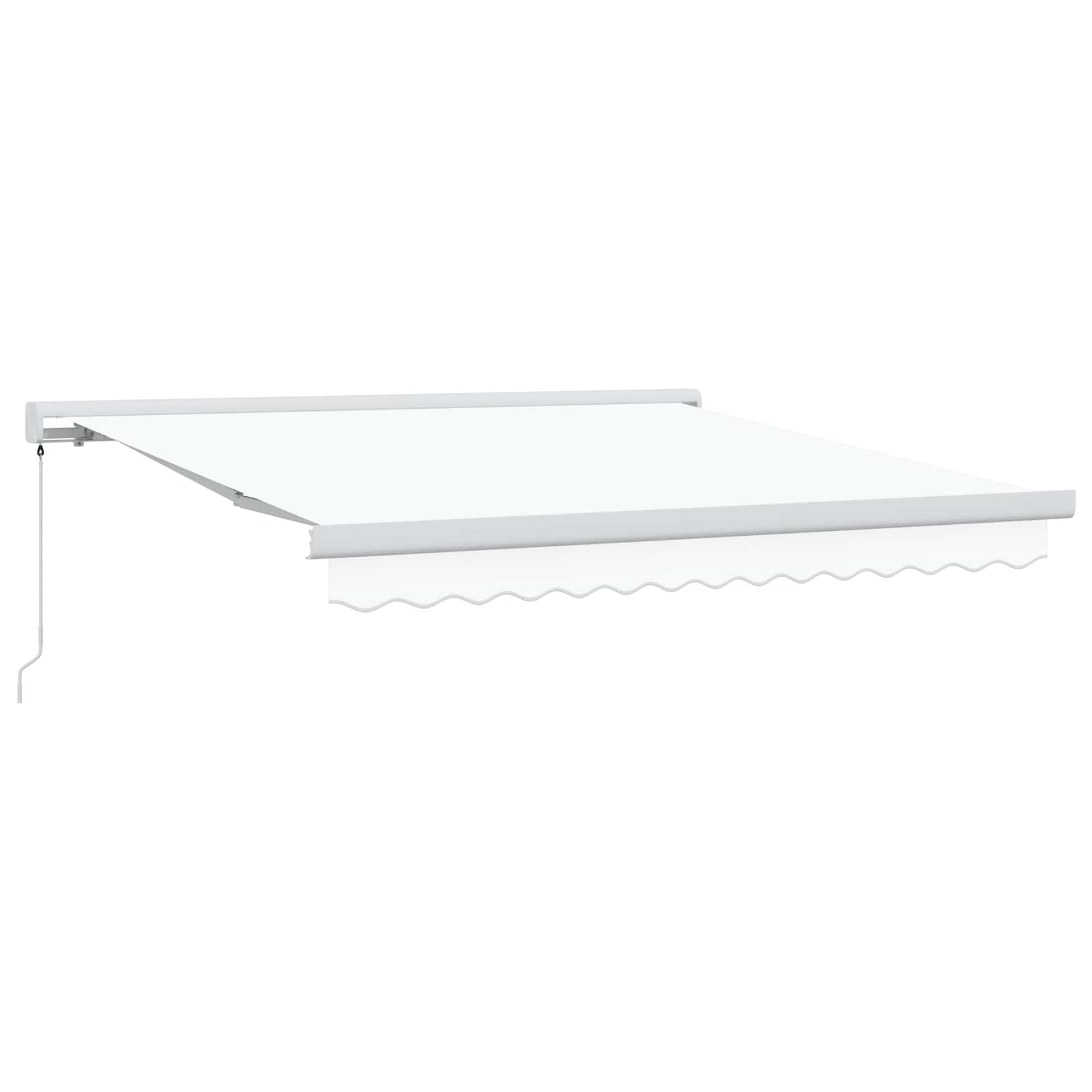 Inklapbaar Zonnescherm Wit 350 x 250 cm Stof en Metaal