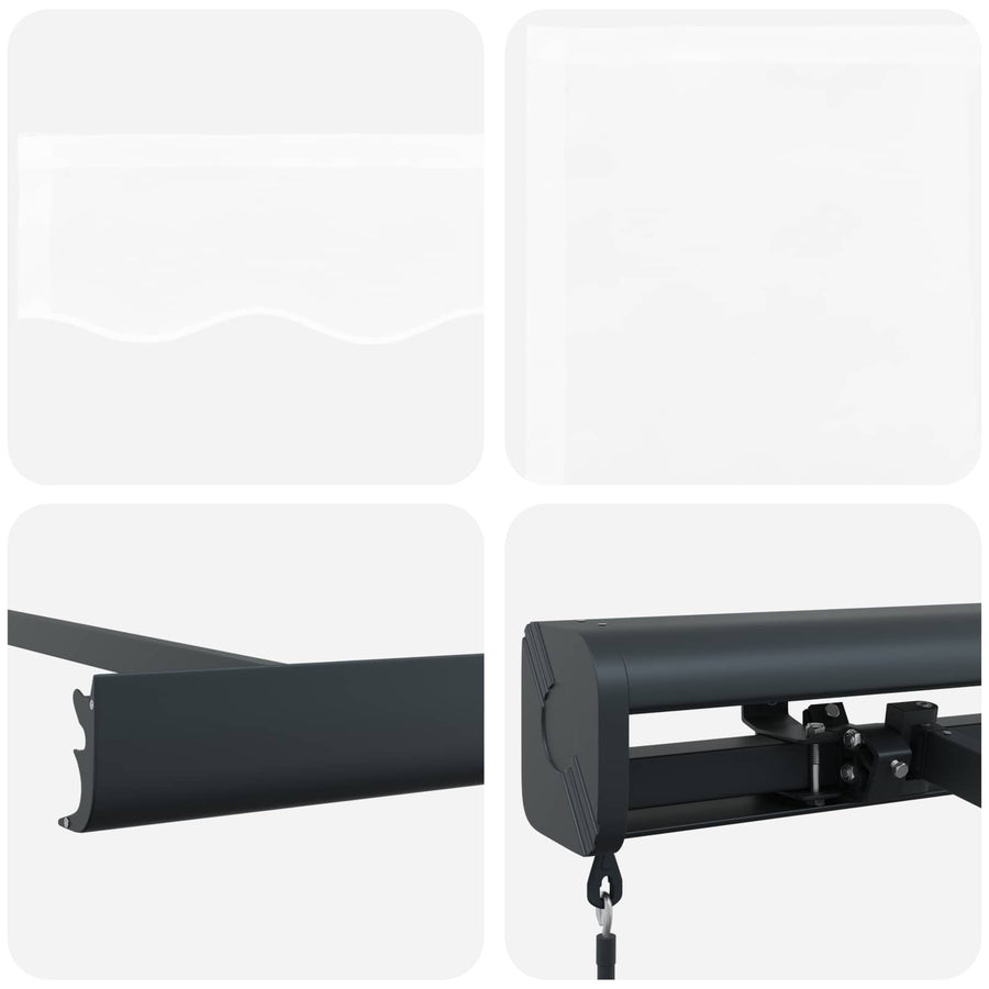Inklapbaar Zonnescherm Wit 350 x 250 cm Stof en Metaal