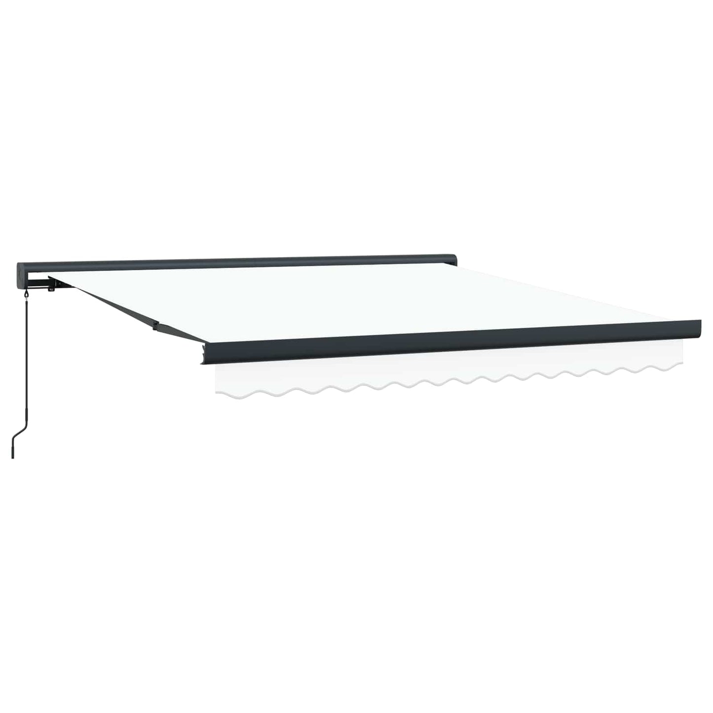 Inklapbaar Zonnescherm Wit 350 x 250 cm Stof en Metaal