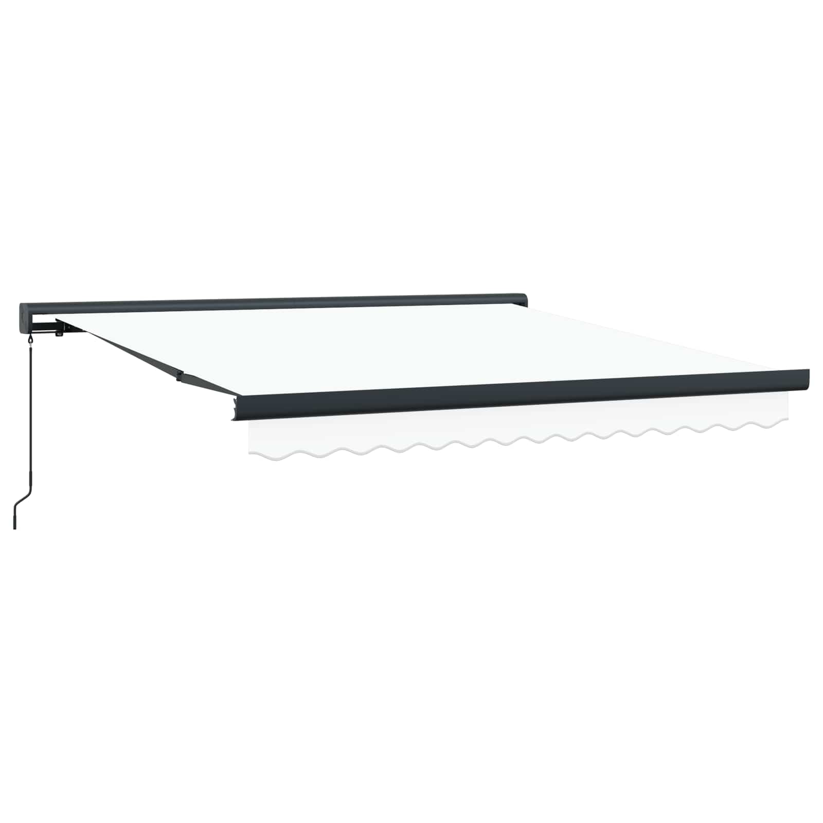 Inklapbaar Zonnescherm Wit 350 x 250 cm Stof en Metaal