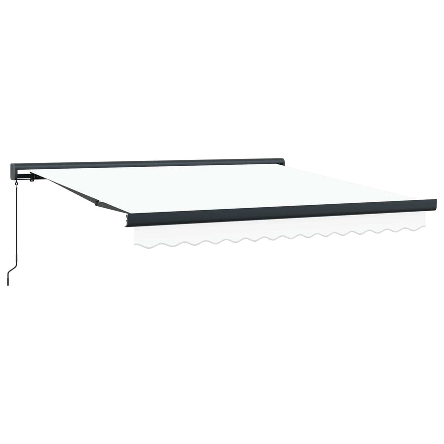 Inklapbaar Zonnescherm Wit 350 x 250 cm Stof en Metaal