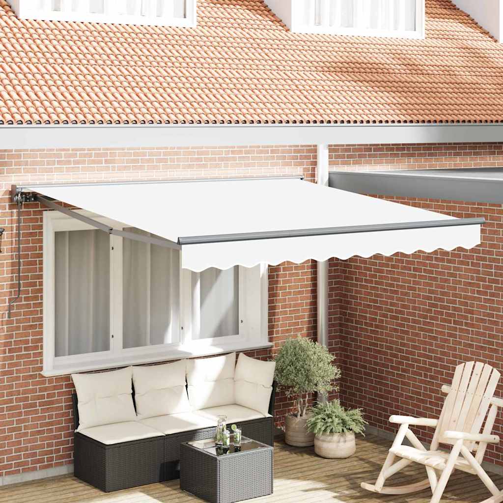 Inklapbaar Zonnescherm Wit 350x250 cm Stof