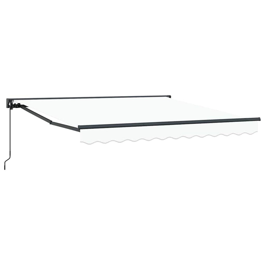 Inklapbaar Zonnescherm Wit 350x250 cm Stof
